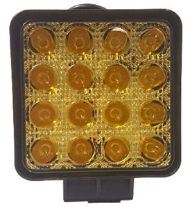 Faro De Led Cuadrado - 16 Led48W Ambar. 10X22X11Cm